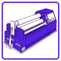 Metal sheet bending machinery icon linking to 3-roll and 4-roll industrial plate rollers