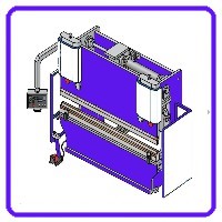 CNC sheet metal bending icon linking to hydraulic industrial press brakes