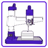 Heavy drilling machinery icon linking to industrial radial arm drills catalog